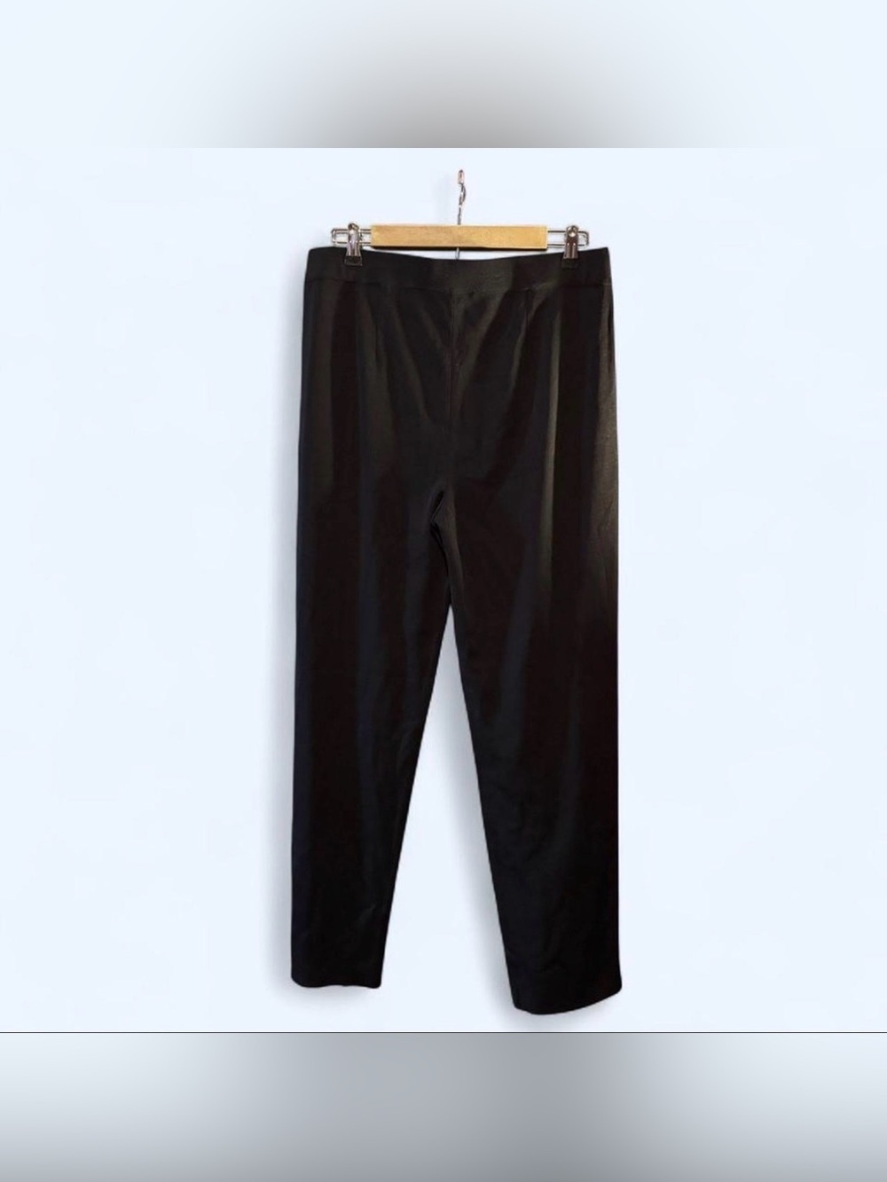 Misook Straight Leg Knit Pull On Pants Women's Large Black Breathable Slacks - Picture 3 of 5